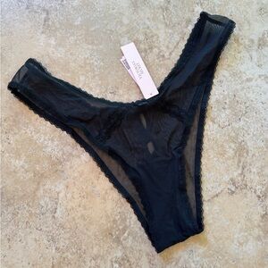 One Pair of Victoria's Secret Sheer Black Lace Panties